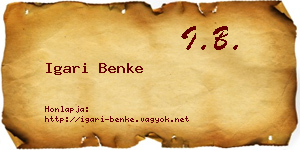 Igari Benke névjegykártya